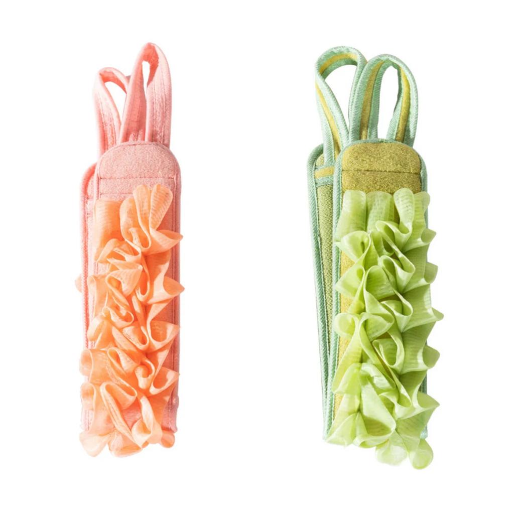 2 In 1 Shower Double-sided Exfoliating Back Scrubber Bath Belt Towel Deep Mud Clean Body Washcloth Rear Scrub Pull Strap