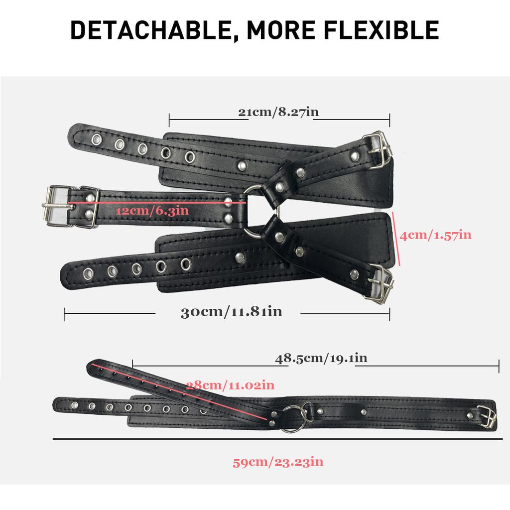 Bondage Sex Restraints Kit Neck To Wrist Restraints Leather Straps Whip SM Bondage Harness Sex Games Adult Sex Toys