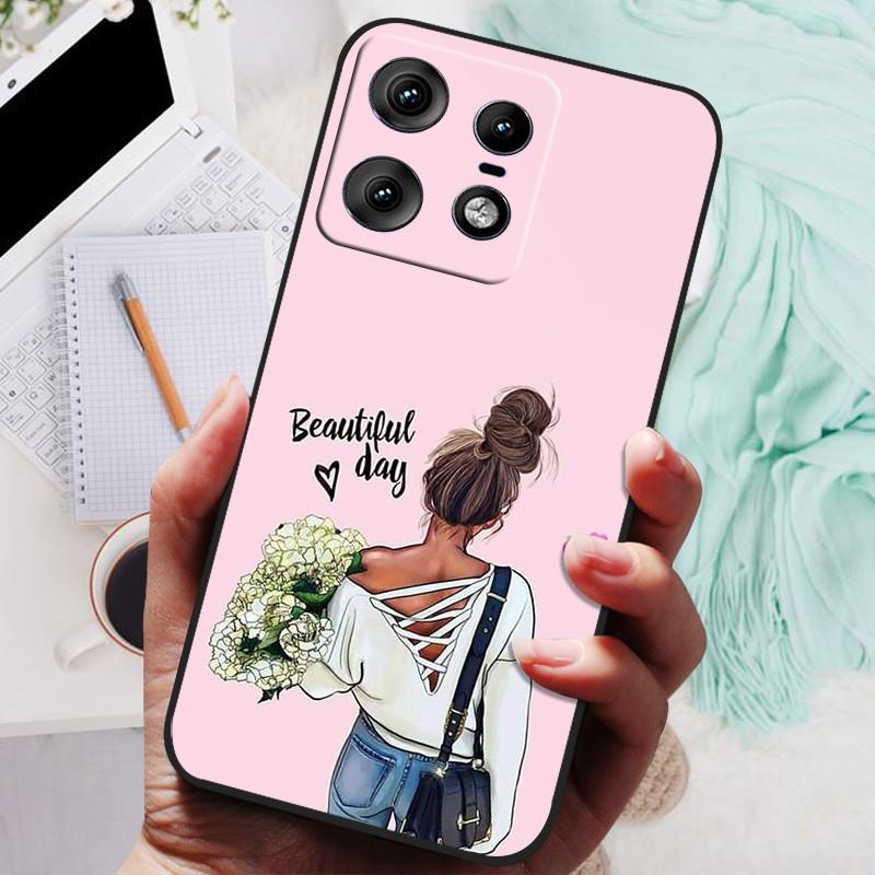 Etui na Moto Edge 50 Pro Luksusowe Zwierzęta Silikonowy Tylny Pokrowiec na Telefon Do Motorola Edge 50 Pro 5G Etui Ochronna Obudowa Edge50 pro