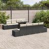 VidaXL Ensemble de canapés de jardin 9 pièces avec coussins noir rotin poly 3349143