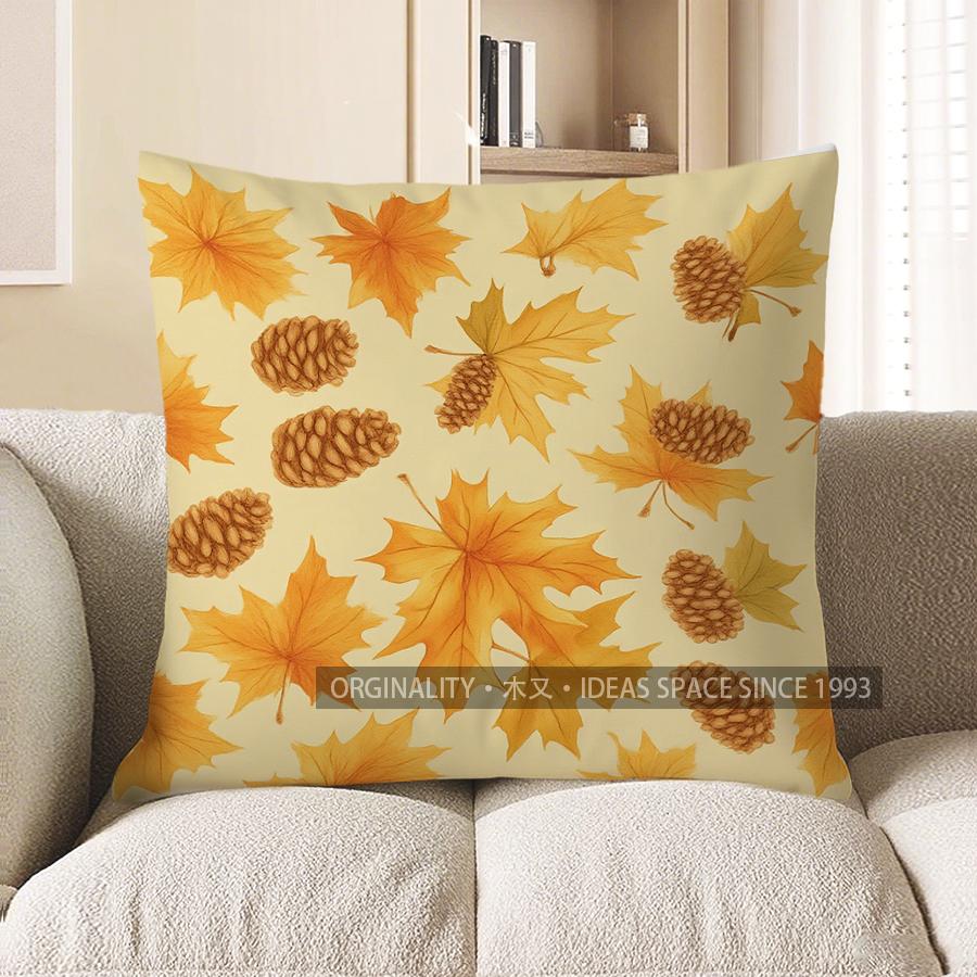 Home Decor Squirrel With Autumn Leaves Decorative Pillow Pattern Cushion Cover Suitable For Sofa Bedroom Car Pillow Cover