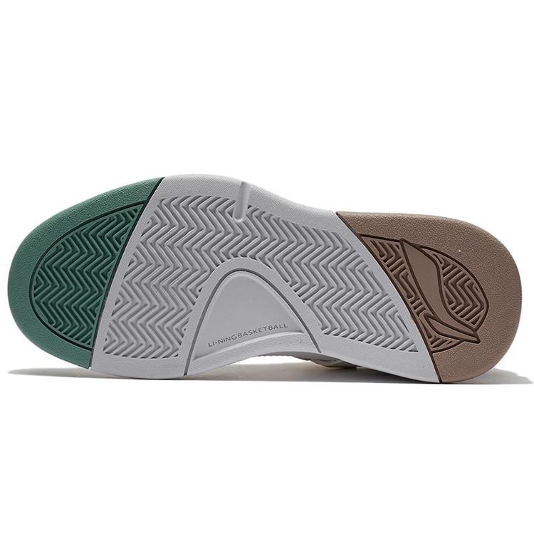 Li Ning Abrasion Resistant Low Top Vintage Basketball Shoes Women's White Green AGBS032-2