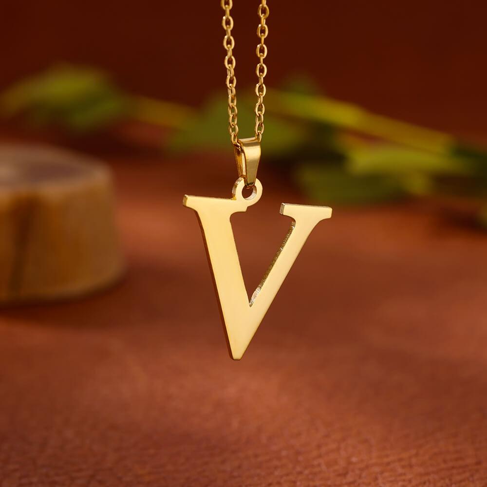 

Элегантное ожерелье из нержавеющей стали с первой буквой для женщин, золотистого цвета, с подвеской в виде алфавита, винтажное, водонепроницаемое, с цирконами, подарки