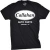 Crazy Dog Mens Callahan Auto Parts T Shirt Funny Graphic Novelty Tee