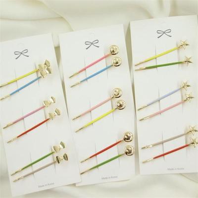 Ribbon Star Smile Epoxy Hairpins Hairpins 6 Set (6458331)