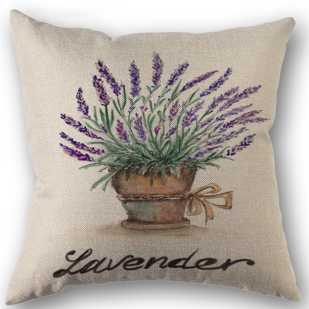 Home Decor Lavender Artistic Pattern Cushion Covers Pattern Cushion Cover Suitable For Sofa Bedroom Car Pillow Cover