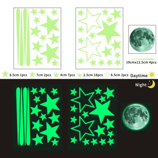 Waterproof Wall Stickers Self-Adhesive PVC Scratch-Resistant Wall Decals Removable Glow in The Dark Wall Stickers for Bathroom Living Room Bedroom