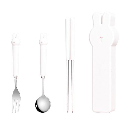 

1 комплект антикоррозийных палочек для еды, креативная практичная ложка, вилка, столовые приборы 3 белый