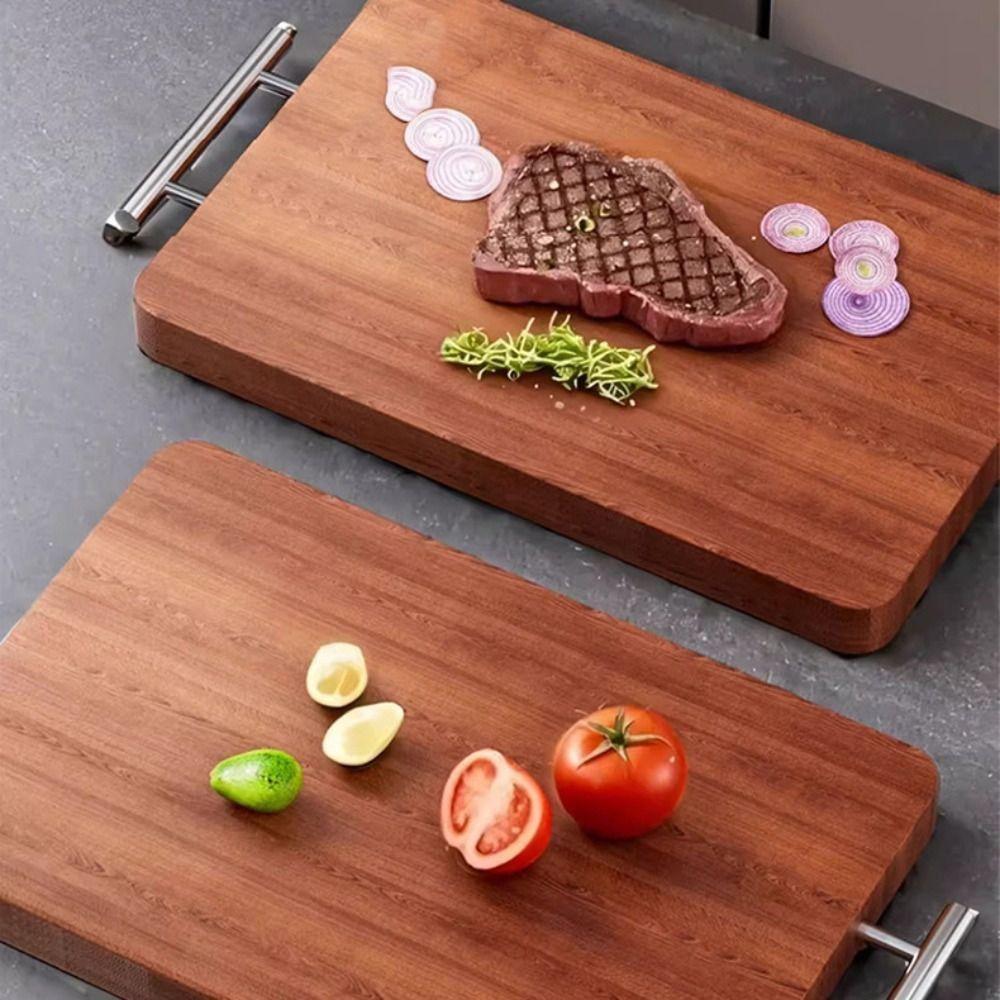Anti-slip Design Wood Cutting Board Stainless Steel Hangers Cheese Board Chopping Board  Restaurant