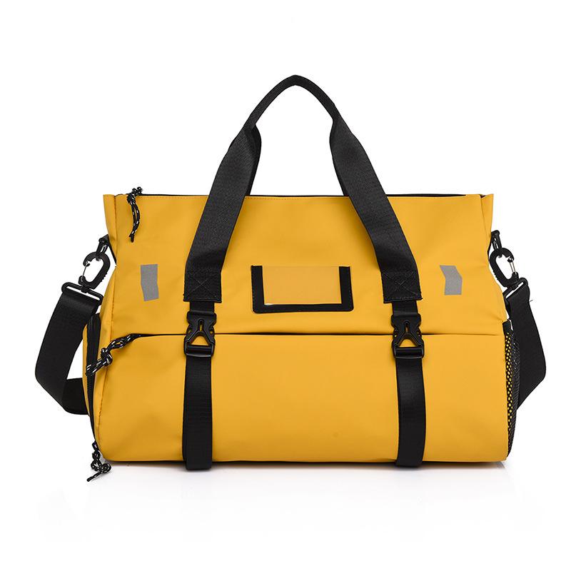 

Leather film dry-wet separation shoe compartment gym bag, single-shoulder sports bag, large-capacity hand luggage bag жёлтый