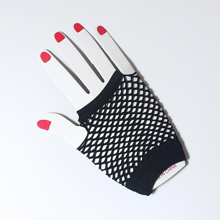 Short Fishnet Gloves Nightclub Multi-color Sexy Elastic Gloves Punk Mesh Gloves Hollow Fingerless Gloves