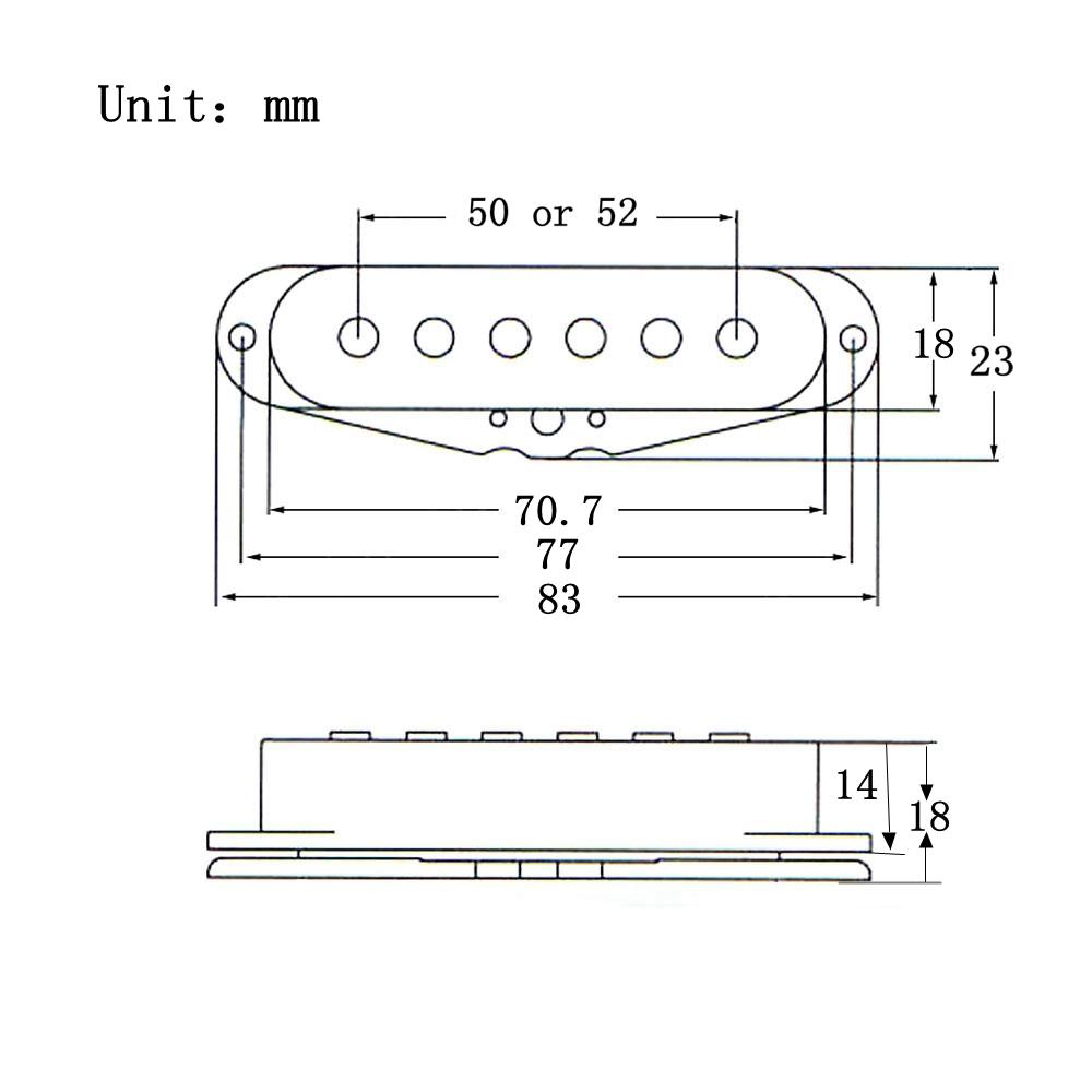 Guitar Single Coil Guitar Pickups Alnico SSS 50/50/52mm White for ST SQ Electric Guitar