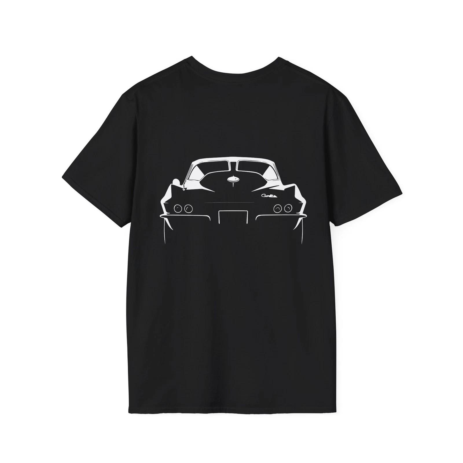 1963 Corvette Sting Ray Split Window T-Shirt C2 Rear and Front Outline Graphic S