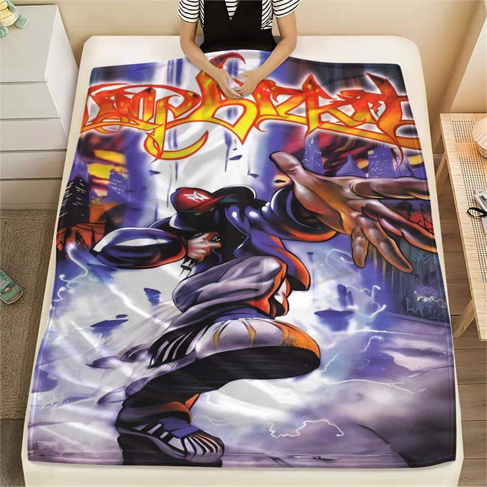 1PC Limp Bizkit Print Flannel Blanket, High quality Comfortable for All Seasons, Home Decor, Warmth and Comfort, Perfect for Christmas Gifts