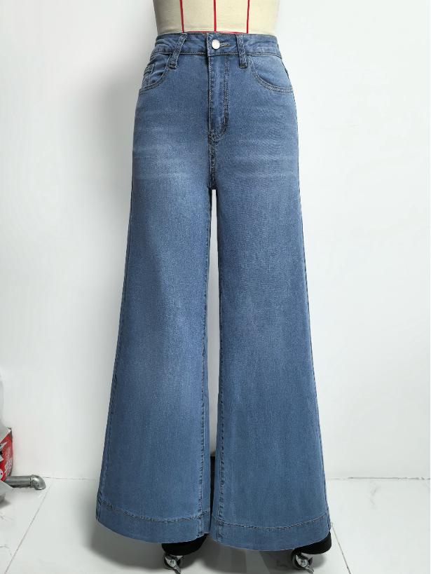 Spring/Summer 2026 Retro Washed Wide-Leg Slimming Jeans for Women