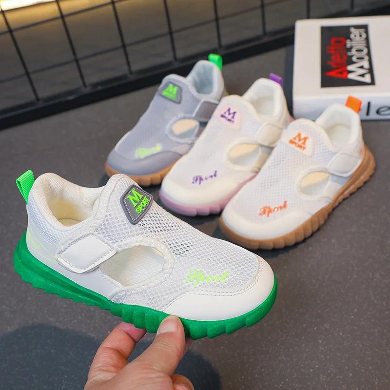 Fashion Sneakers for Boys Summer Sports Sandals Little Girls Hollow Breathable Running Shoes Children Summer Sneaker G06062