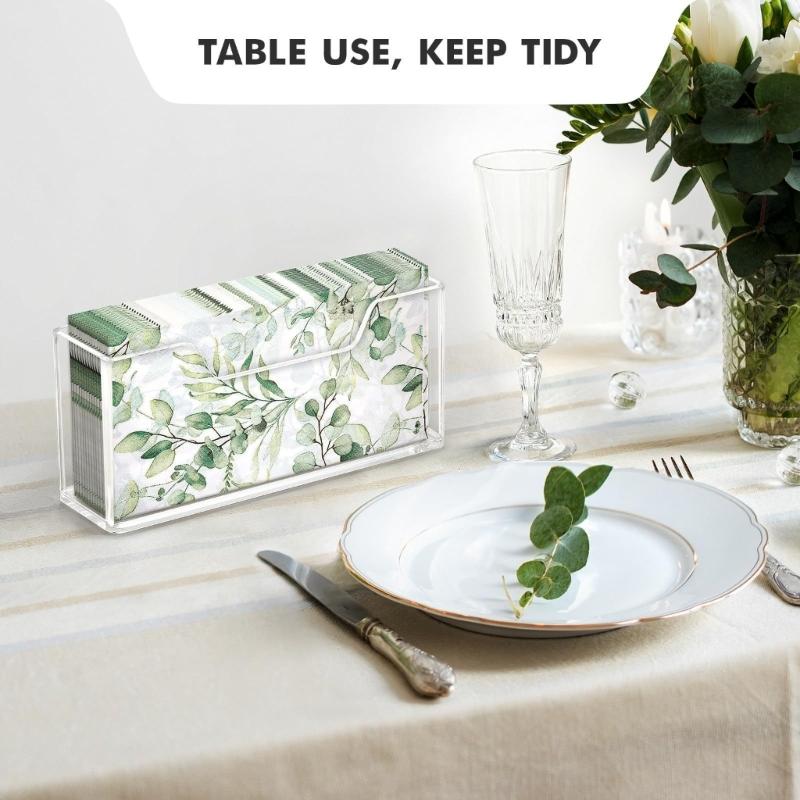 Clear Acrylic Napkin Organizers Stand With Space Saving Designs for Bathroom Kitchen Use