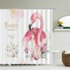 Tropical Plant Flamingo Shower Curtains Green Leaves Waterproof Polyester Fabric Home Decoration Bath Screen Bathroom Accessorie
