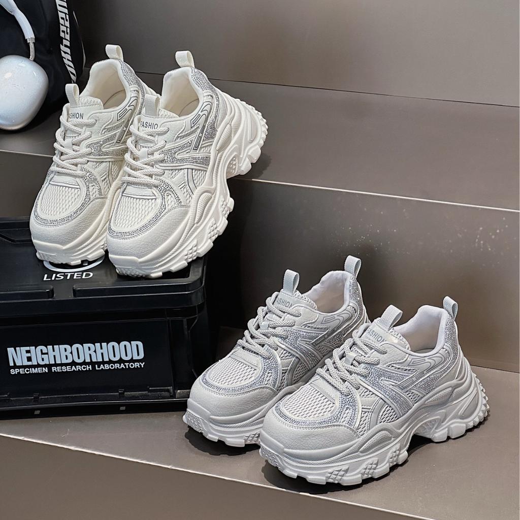Leather Daddy Shoes Women's Autumn 2025 New Breathable Versatile Thick-soled Height Increasing Casual Lightweight Fashion Sports Running Shoes