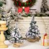 Mini Flocked Christmas Tree Lifelike Artificial Pine Tree Spray Snow Christmas Tree  New Year