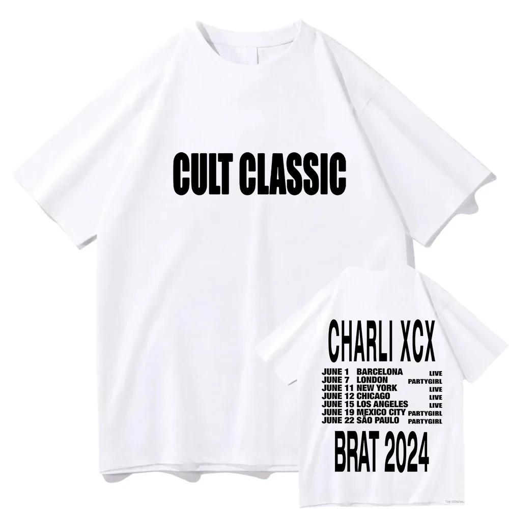 Camiseta Cult Classic Charli XCX Brat Tour 2026 Moda Estética Retro para Hombre Camiseta Neutra de Alta Calidad Retro