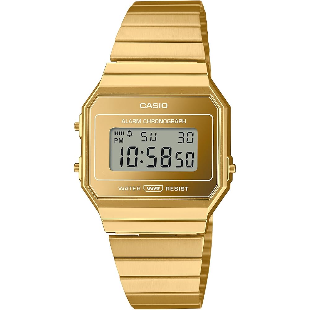 Casio A700WEVG-9ADF Men s Digital Watch Black Stainless Steel Case 30M Water Resistant