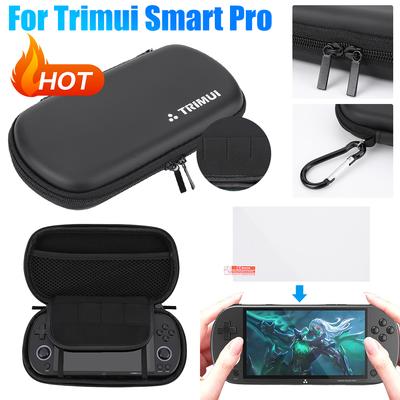 Hard EVA Carrying Case with Tempered Glass Film Handheld Game Console Case Waterproof for Trimui Smart Pro Handheld Game Console