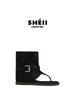Su Yinyin Has the Same Retro Round Head Versatile Buckle with Toes, Western Cool Boots, Female Fashionable Spice Girl Style Flat-bottomed Short Boots.