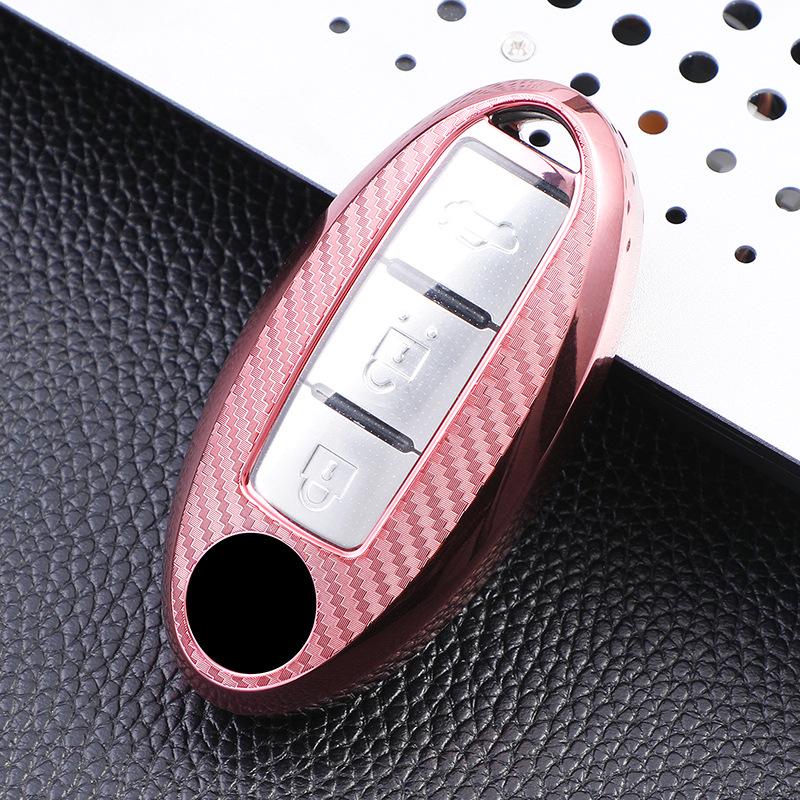 Carbon Fiber Key Case for 22 Nissan Models: Qashqai, X-Trail, Kicks, Murano, Tiida, Sylphy, Patrol, Teana.