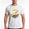 A Vintage Biplane Soaring Over A Countryside With A Propeller Spinning In Motion Tshirt Summer Casual Cotton Tee 100 Cotton
