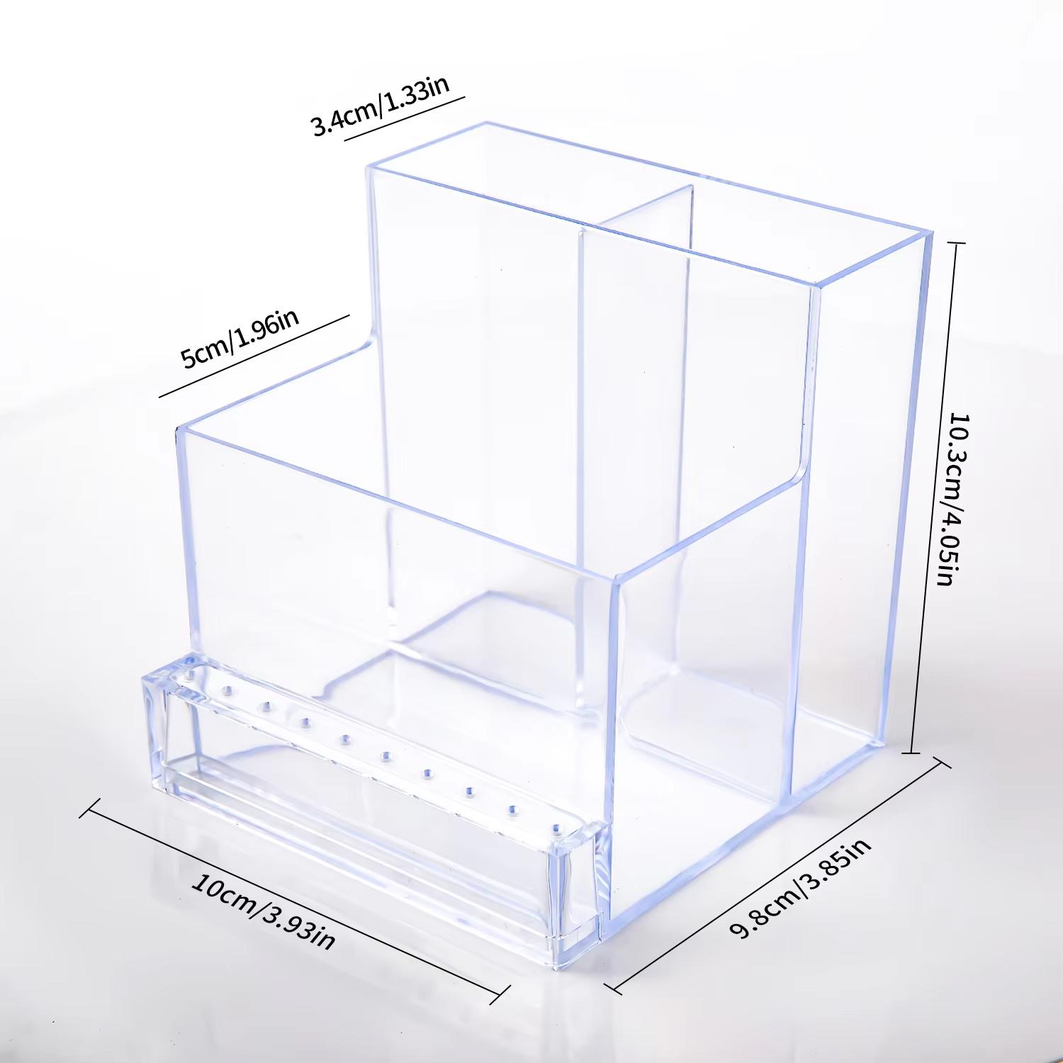 

ABS Transparent Acrylic Nail Tools Organizer Boxes Nail Drill Machine Storage Box Polishing Head Display Case Nails Supplies прозорий білий колір