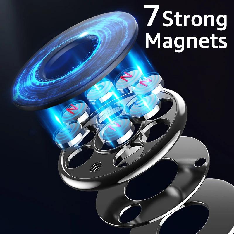 Sterkt Magnetisk Feste Biltelefonholder Stativ For Magsafe iPhone Samsung Rund Bilholder Brakett Dashbord Mobiltelefonholder