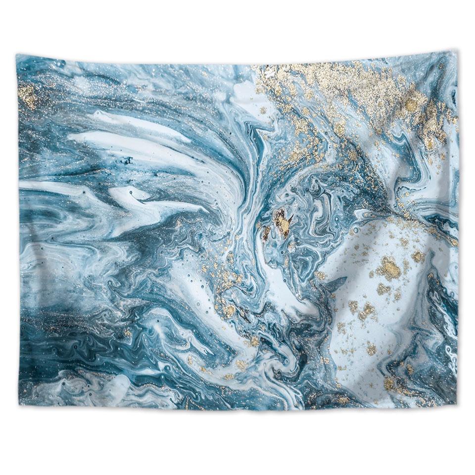 Tapestry Quicksand Wall Covering Marble Background Cloth Flow Pattern Decorative  Blue  Living Room  Decoration