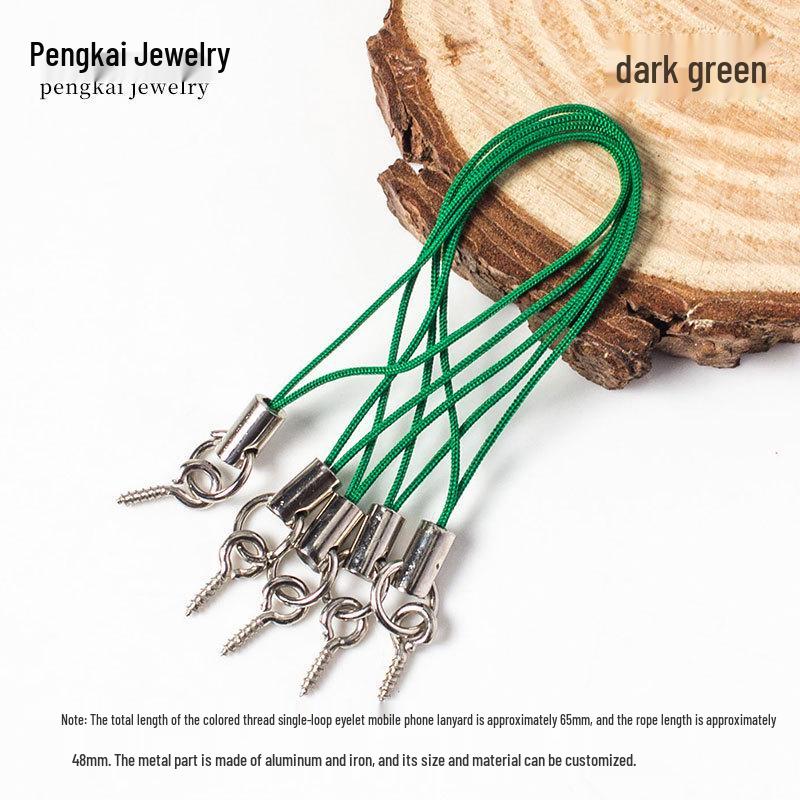 Kolorowy Pasek do Telefonu Komórkowego z Zawieszką z Oczkiem i Sznurkową Lalką - DIY Ręcznie Robiona Biżuteria Akcesoria