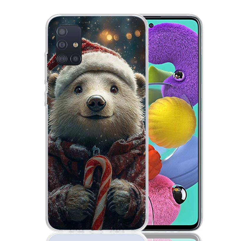 Animal Brown Cute Bear Phone Case For Samsung Galaxy A52 A32 A22 A12 A02S A50S A30S A51 A31 AA71 Note 20 Ultra 10 S10 Plus Galax