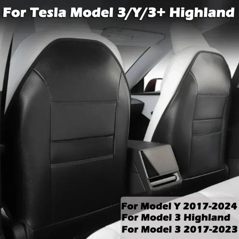 Seat Anti Kick Pad for Tesla Model 3 Highland Model Y Juniper Ultra Fiber Leather Rear Backrest Protective Pad Car Accessories
