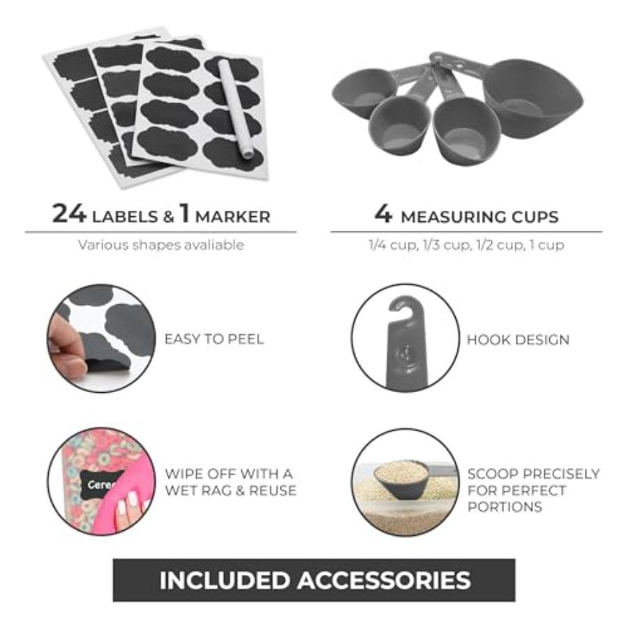 Kitchen Storage Containers with Lids 48 PCS Airtight Food Storage Containers Plastic Kitchen Containers Pantry Containers for C