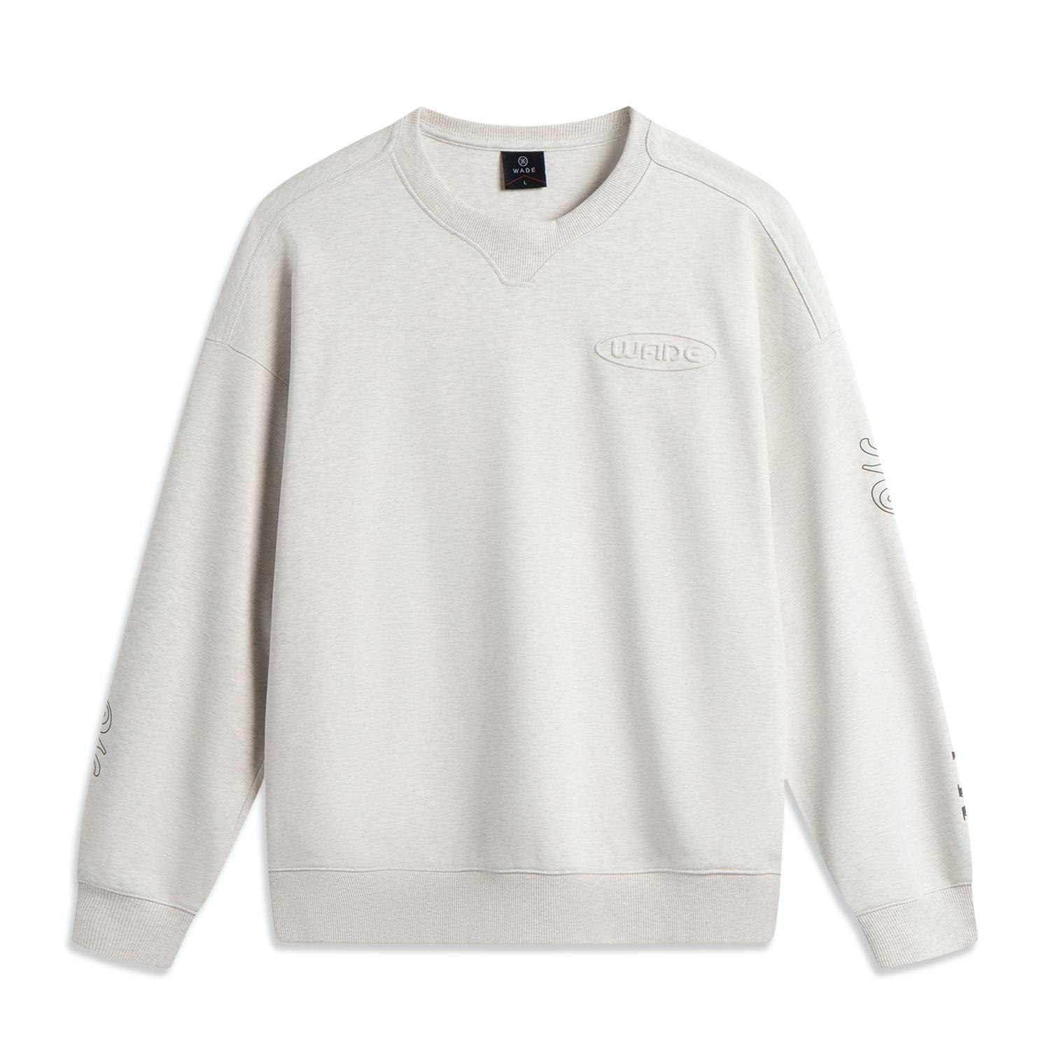 

Li Ning Wade Series Простой Универсальный Свитшот с Буквами, Круглым Вырезом, Спущенным Плечом, Свободного Кроя, Мужской свитшот AWDV257-5 S