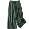 2026 New Women's High-Waisted Wide-Leg Skirt Pants - Breathable, Thin Cotton Linen for Summer