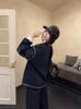 Women's 2025 Korean Style Cartoon Print Round Neck Sweatshirt - Autumn/Winter Velvet Loose Fit