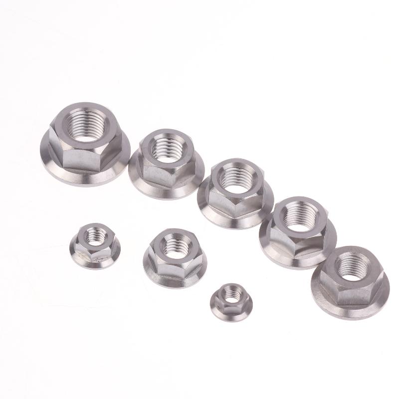 1 Pcs Motorcycles Titanium Hex Flange Hexagon Nuts M5 M6 M8 M9 M10 M12 For Motorcycles And Motorbikes