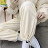 Sweatpants Women's 2025 New Autumn and Winter Velvet Thickened Cotton Pants Wide-leg Sweatpants Tied Feet Casual Corduroy Pants