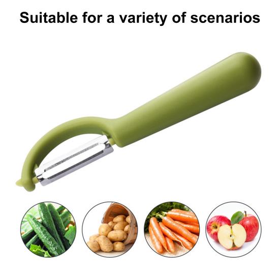 Non-slip Round Handle Comfortable Grip Fruit Peeler Easy to Clean Matte Surface Multi-functional Stainless Steel Sharp Blade Vegetable Peeler for Home