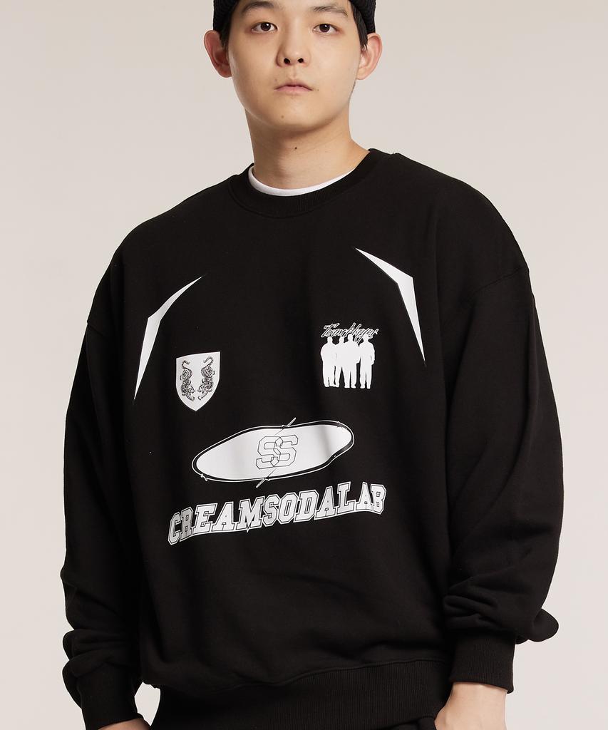 CREAM SODA LAB Crsdel Teamplay Sweatshirt Black White