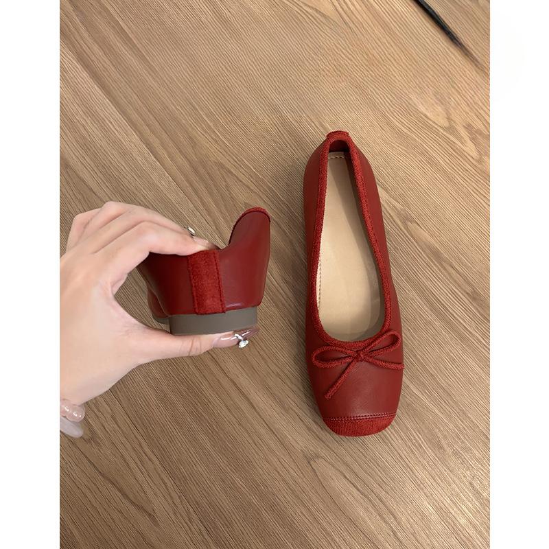 Height-increasing Shoes Ballet Shoes Women's Shallow-mouthed Single Shoes On One Foot