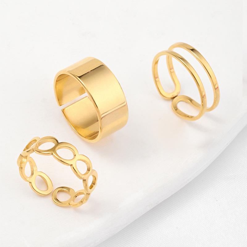 3er-Set einfache, verstellbare Öffnungsringe für Damen und Herren, Schmuckzubehör