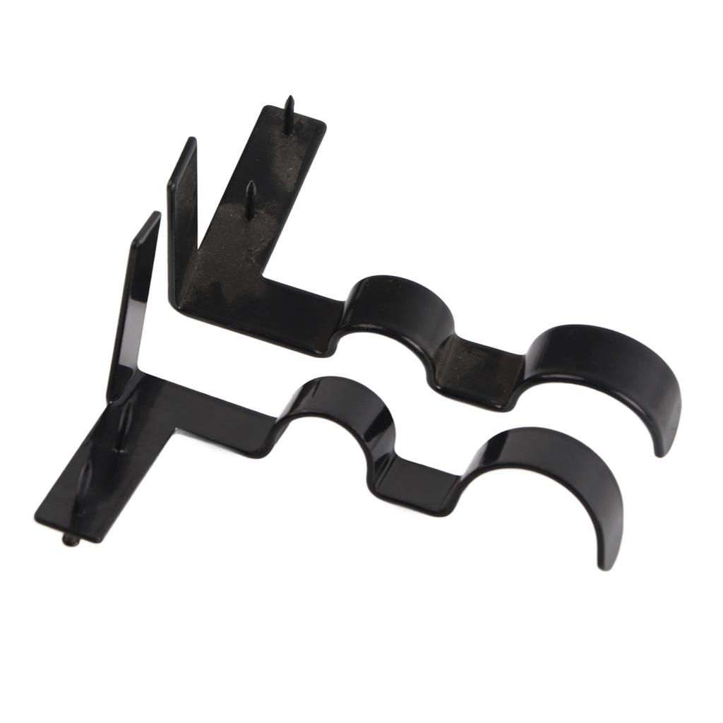 2Pcs Double Curtain Rod Bracket Steel 20lb Load Bearing Easy Assembly Curtain Rod Hooks for Home