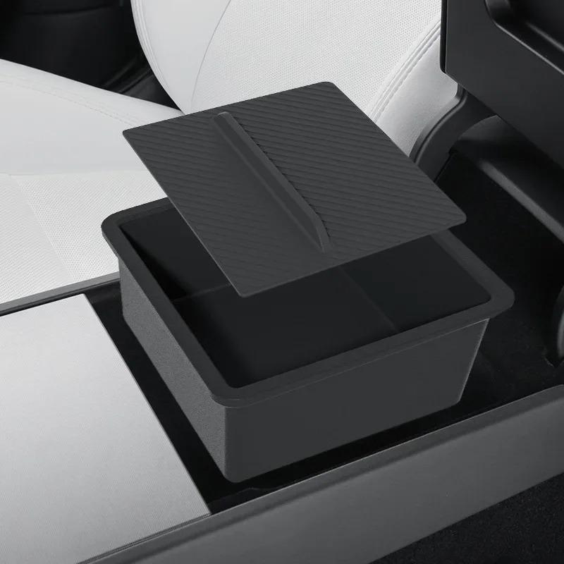 For Tesla Model Y Juniper 2025 Central Control Storage Box Armrest Box Eyeglass Holder Organizer Tray Car Interior Accessories