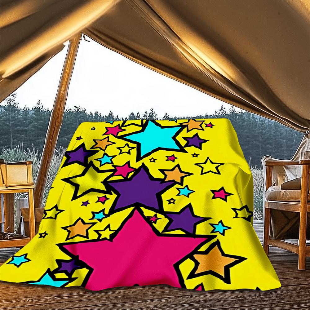 1pc Tiger Flame Print Throw Blanket Polyester Fiber, Lightweight Flannel, Soft & Warm, All Season Use for Outdoor, Camping 80x120cm