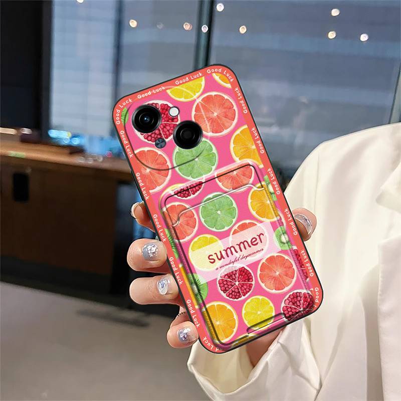 Cover Cute Phone Case For Tecno POP9 4G/Spark GO 1/KL4 Card Bag Back Cover Durable Dirt-resistant Graffiti Soft Case TPU